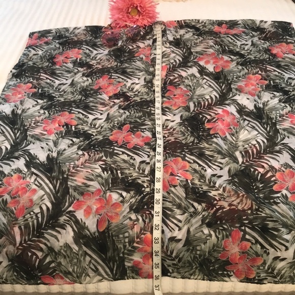 Just Be Tropical Floral Open Front Swim Coverup One Size Palm Leaf - Picture 8 of 9